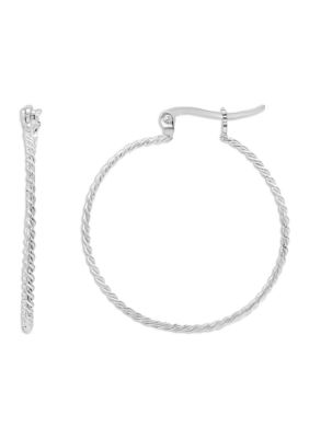 Belk Silverworks Sterling Silver 30 Millimeter Polished Braided Hoop Earrings