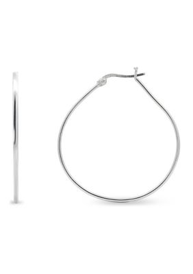 Belk Sterling Silver Sterling Silver Polished Classic Oval Hoop Earrings