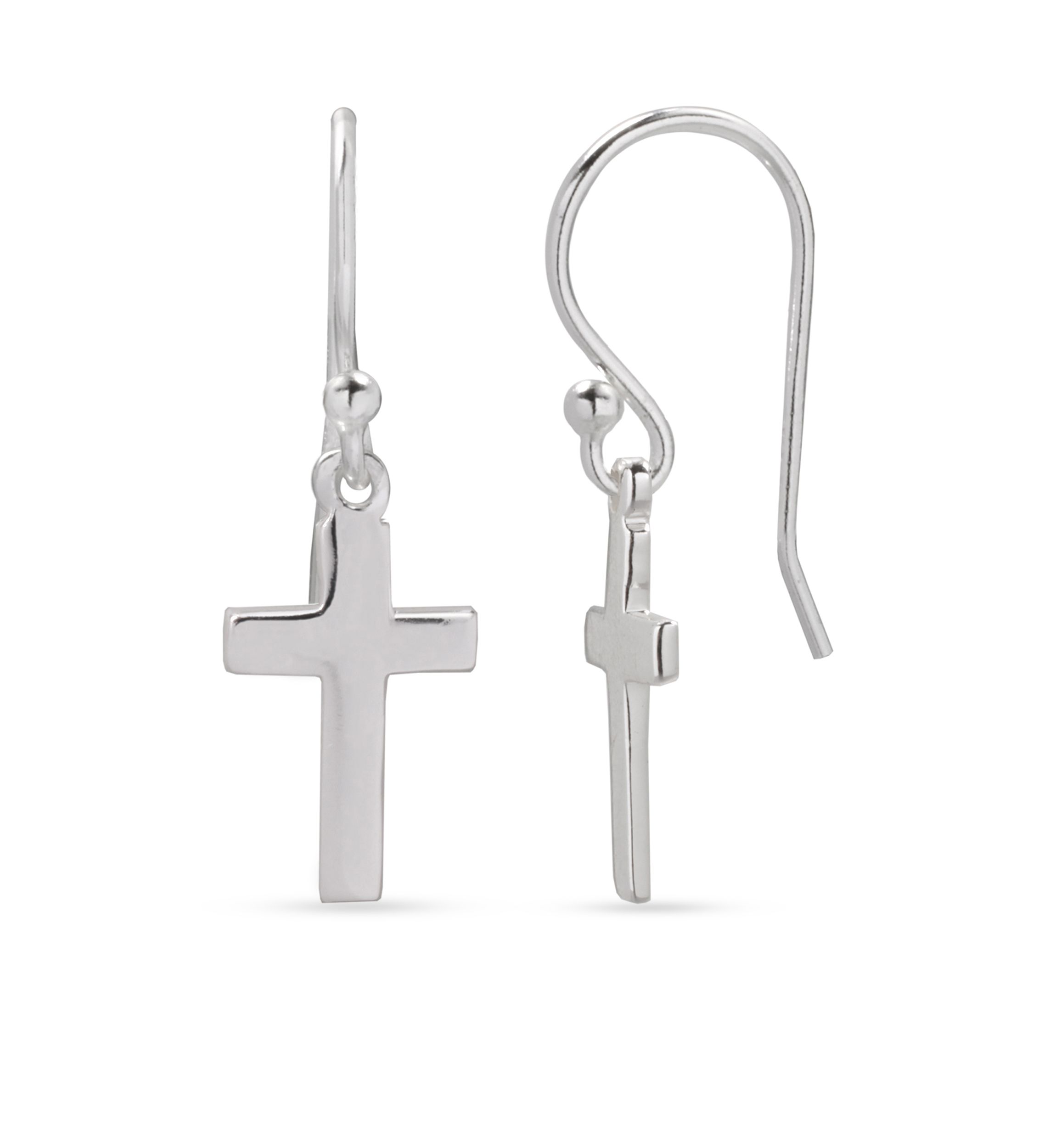 Simply Sterling Drop Cross Earrings