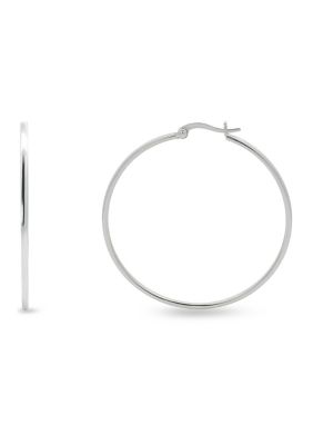 Belk Sterling Silver Sterling Silver Polished Round Hoop Earrings