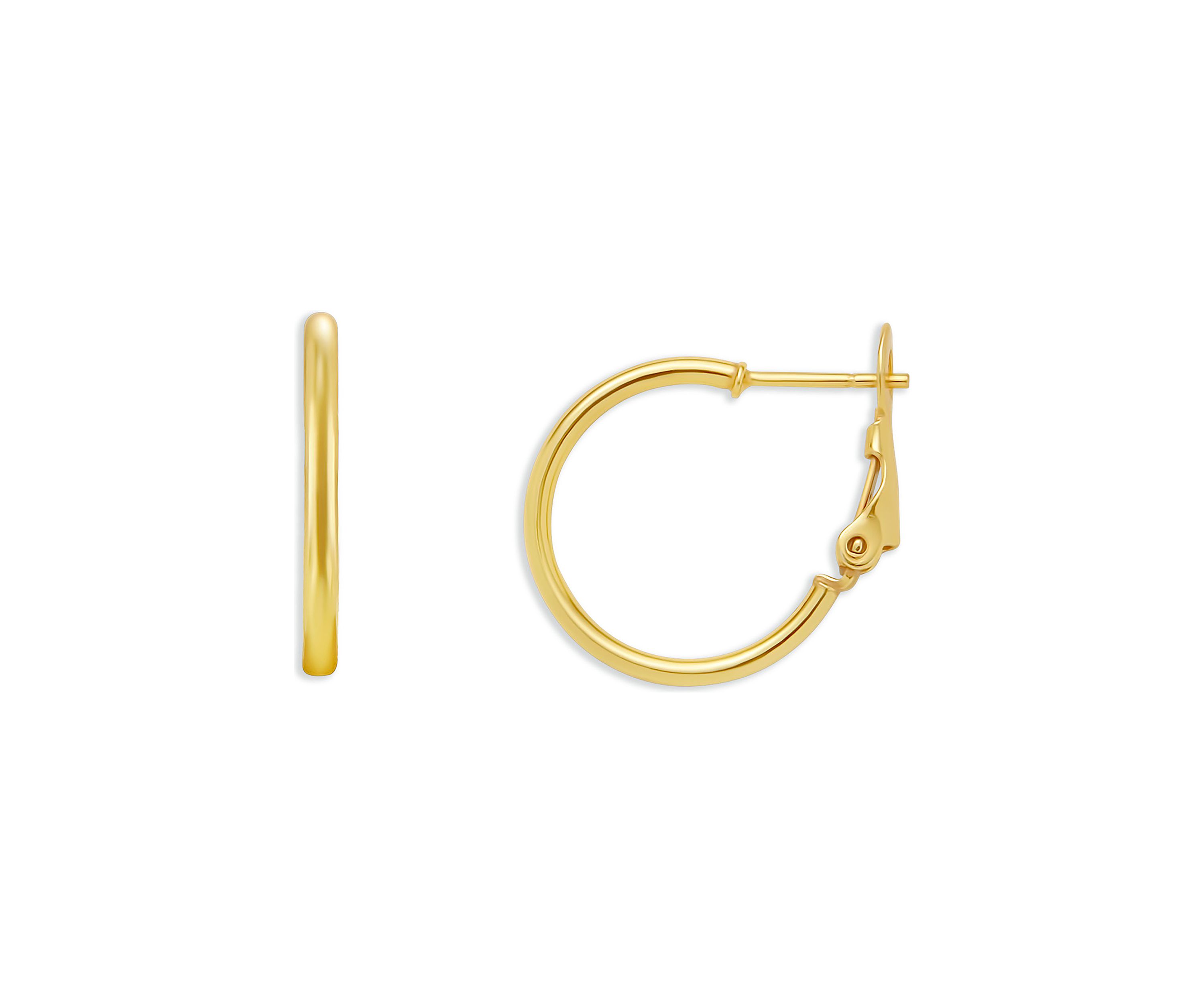 Gold Plated Sterling Silver 20 Millimeter Polished Hoop Earrings