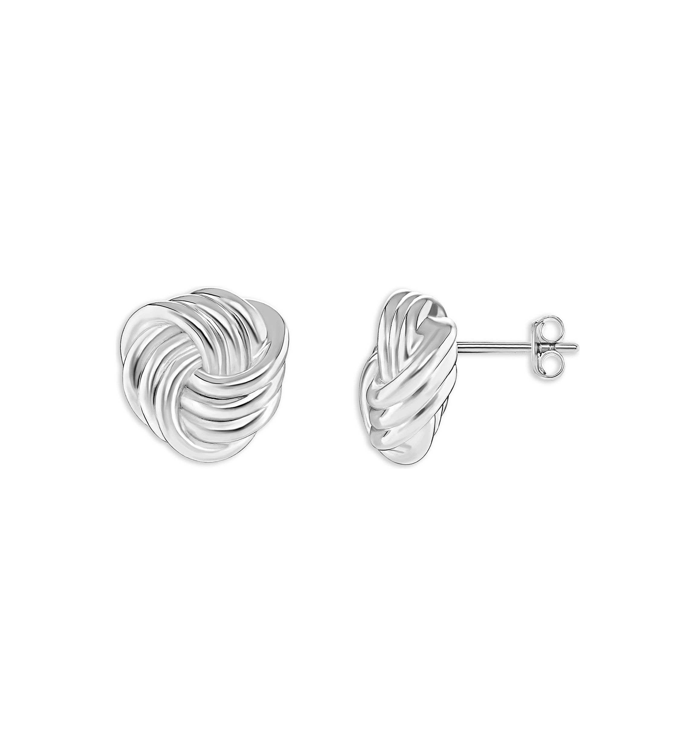 Plated Polished Loveknot Stud Earrings