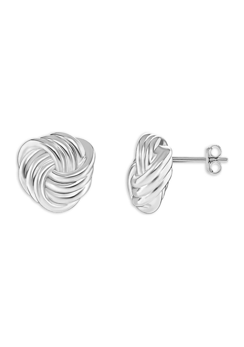 Plated Polished Loveknot Stud Earrings