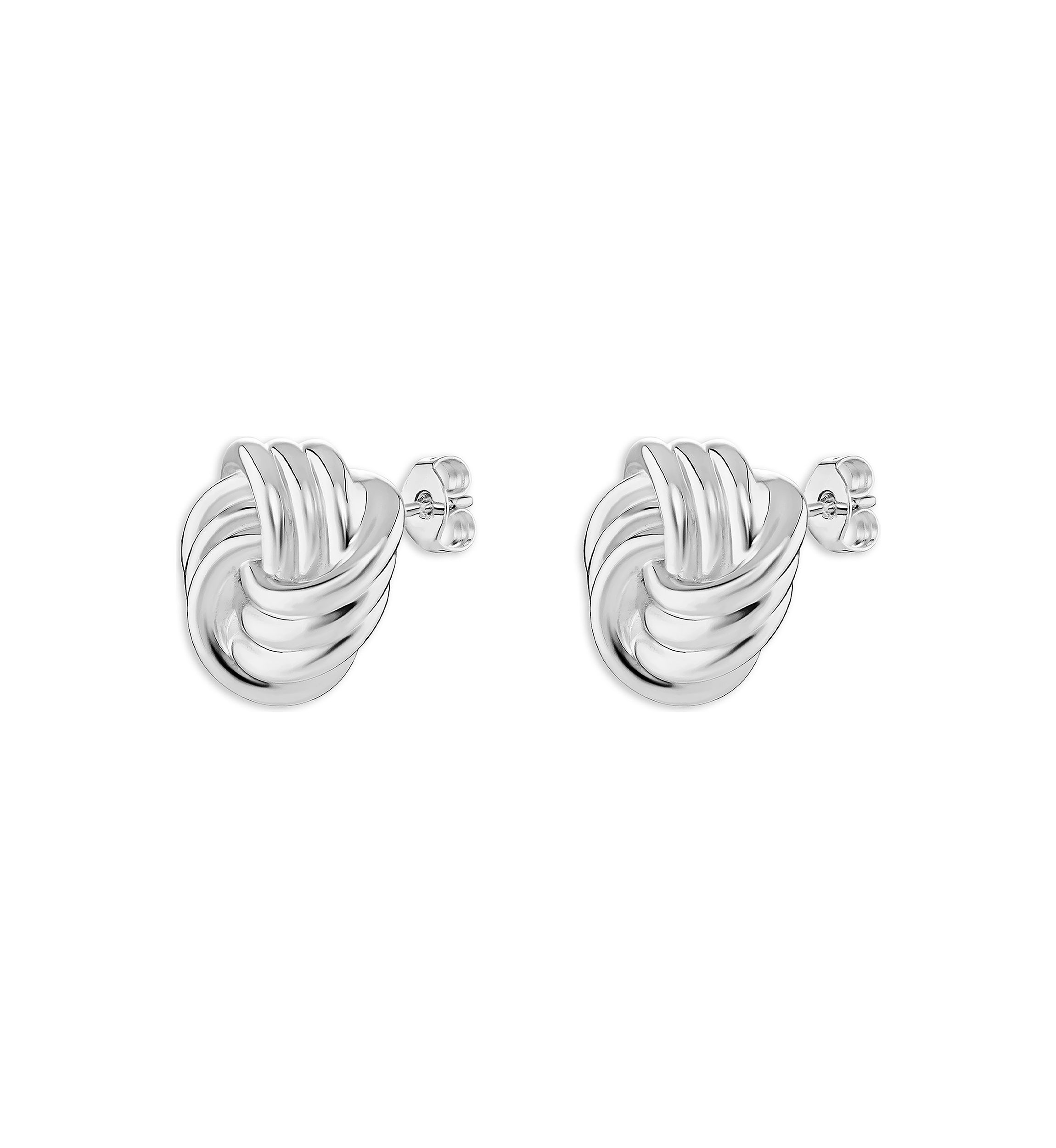 Plated Polished Loveknot Stud Earrings
