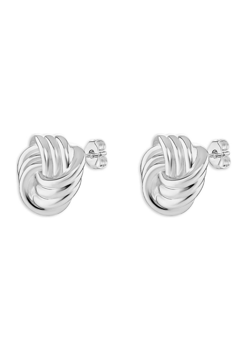 Plated Polished Loveknot Stud Earrings