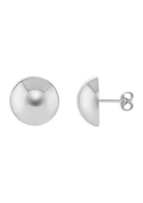 Belk Silverworks Plated Polished Dome Stud Earrings