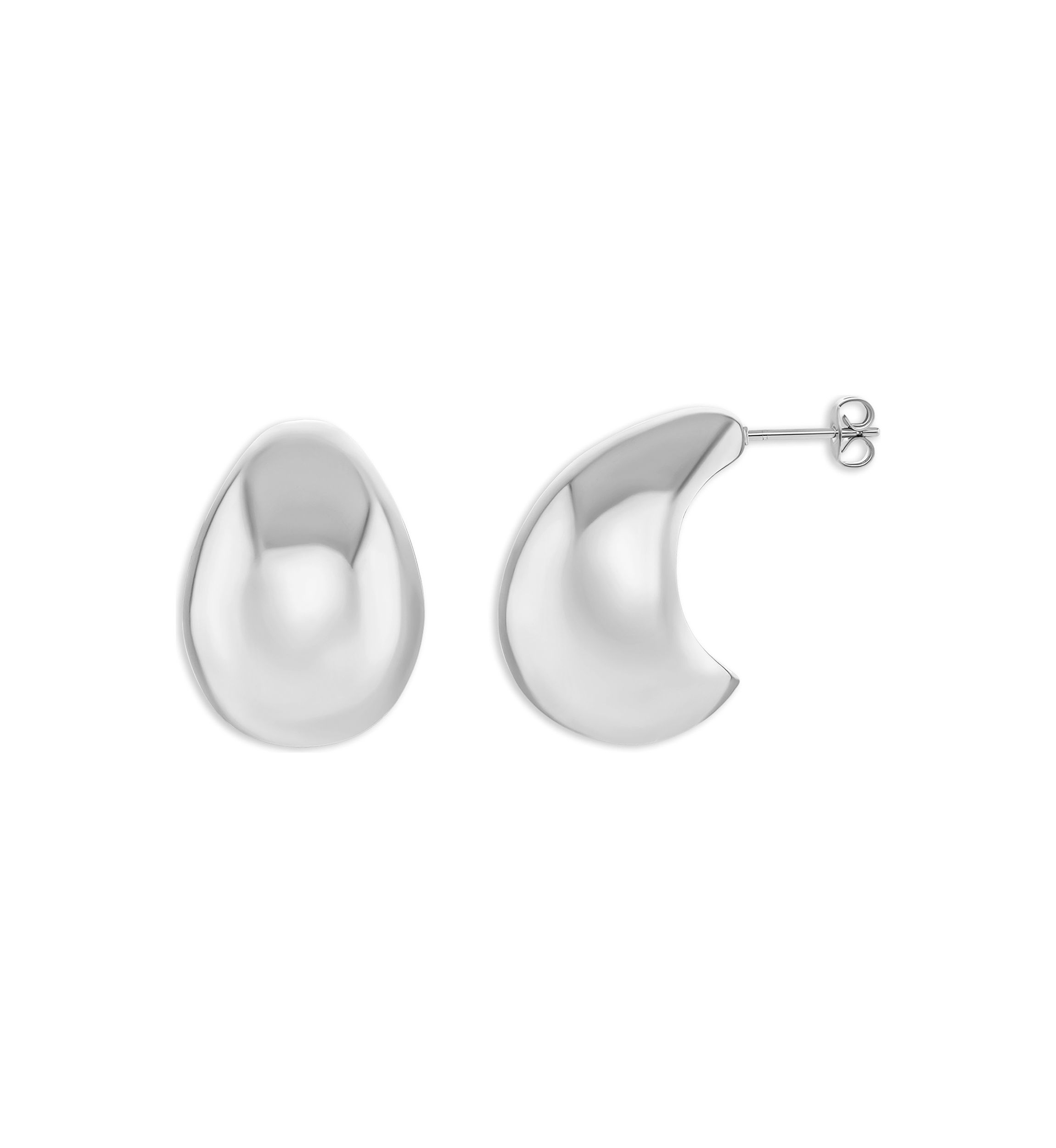 Plated Polished Teardrop Stud Earrings