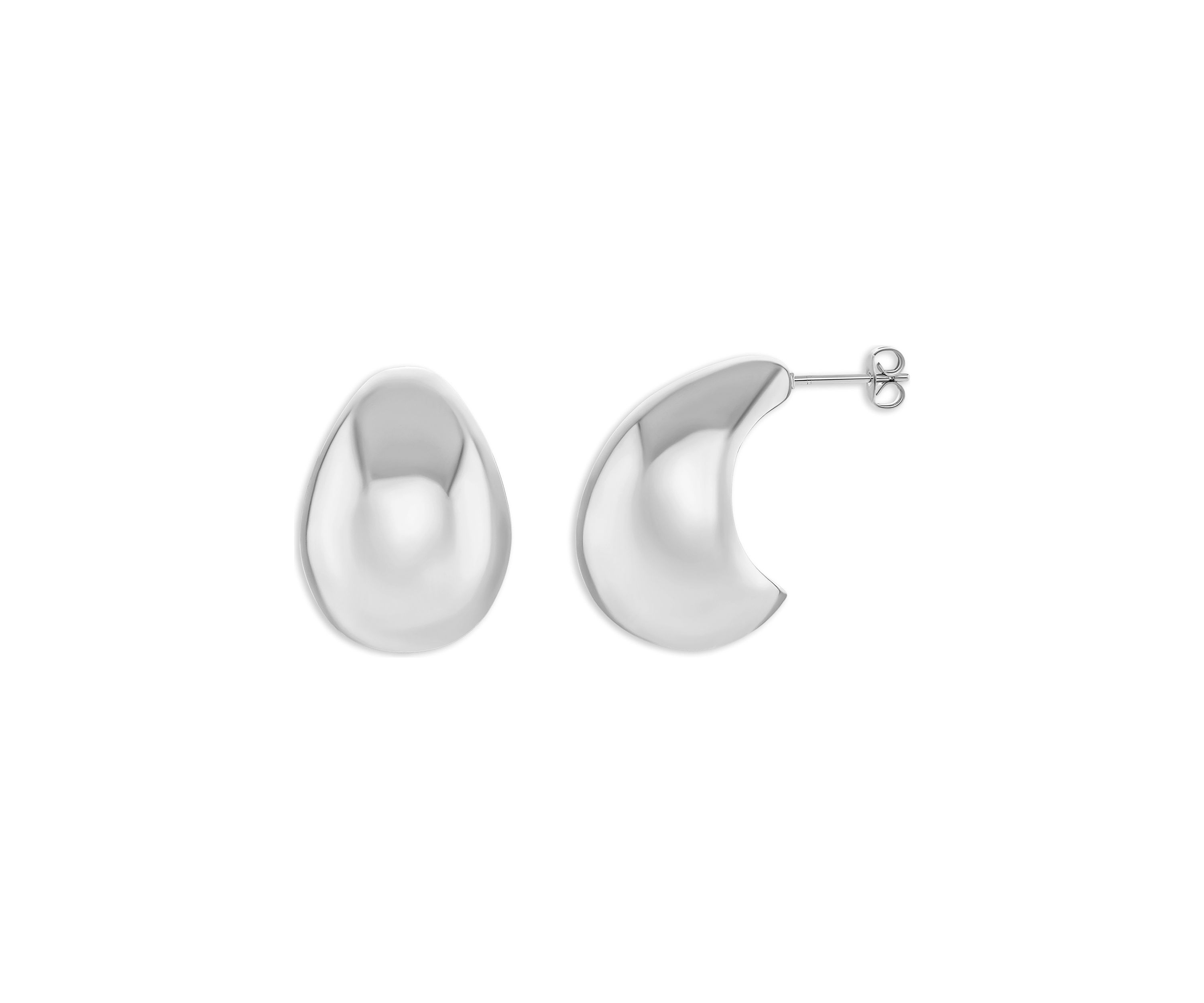 Plated Polished Teardrop Stud Earrings