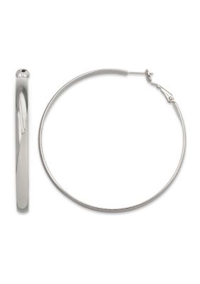 Belk Silverworks Fine Silver Plated Hoop Earrings