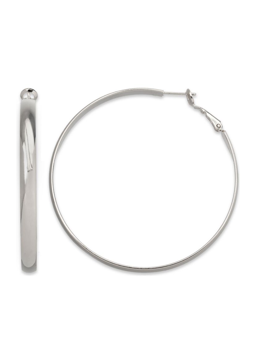 Fine Silver Plated Hoop Earrings
