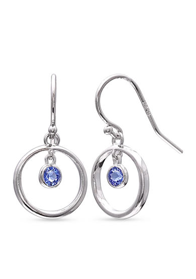 Belk Silverworks Fine Silver-Plated Sapphire Crysal Drop Earrings | Belk