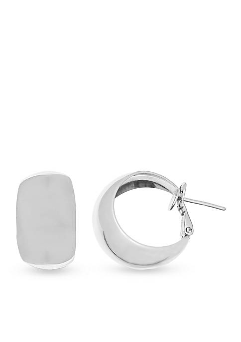 Fine Silver Plate Hoop Earrings
