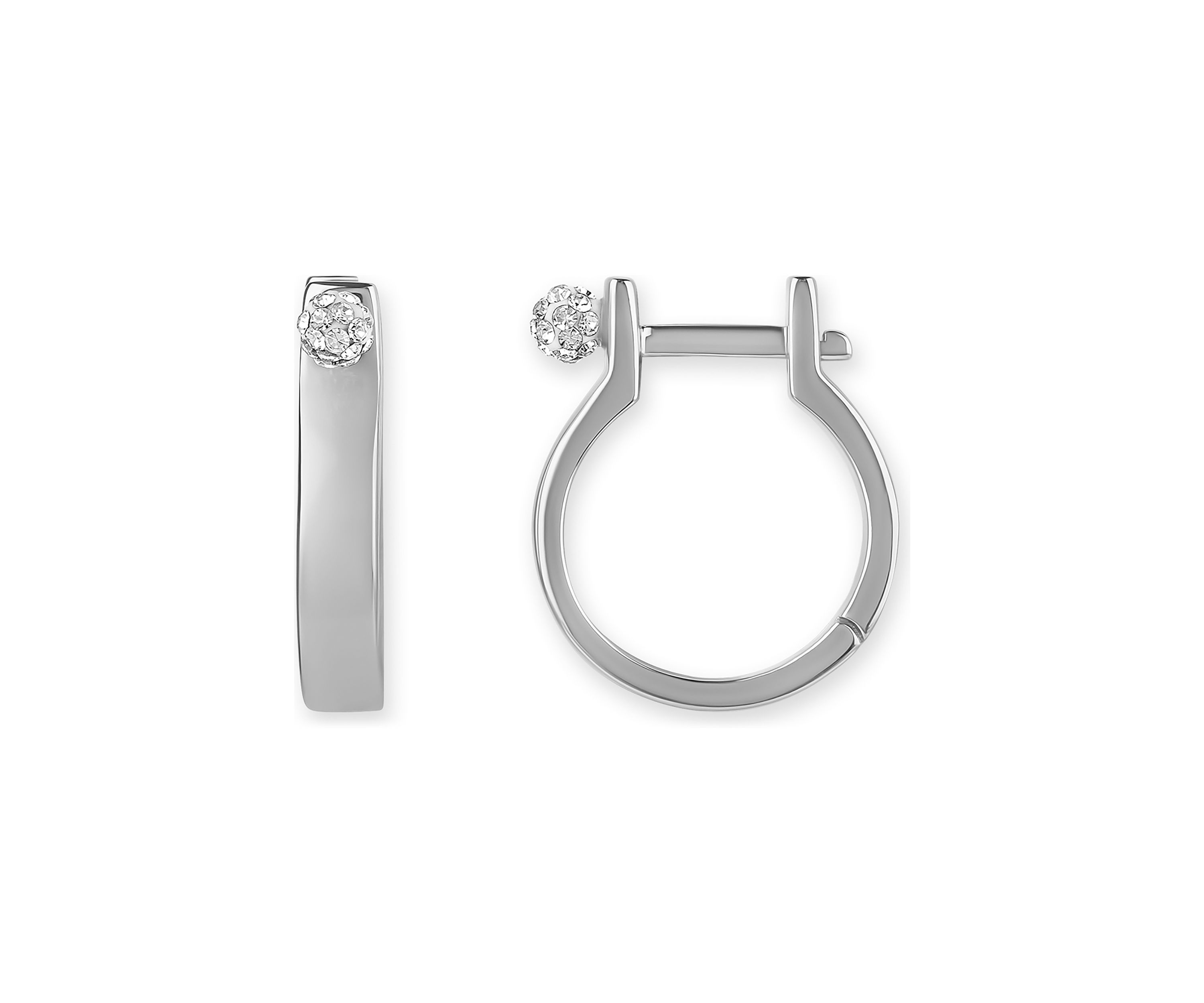 Silver Plated Crystal Hoop Earrings