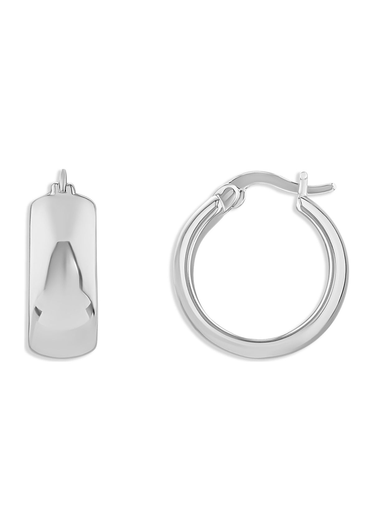 Fine Silver Plated 18 Millimeter Hoop Earrings