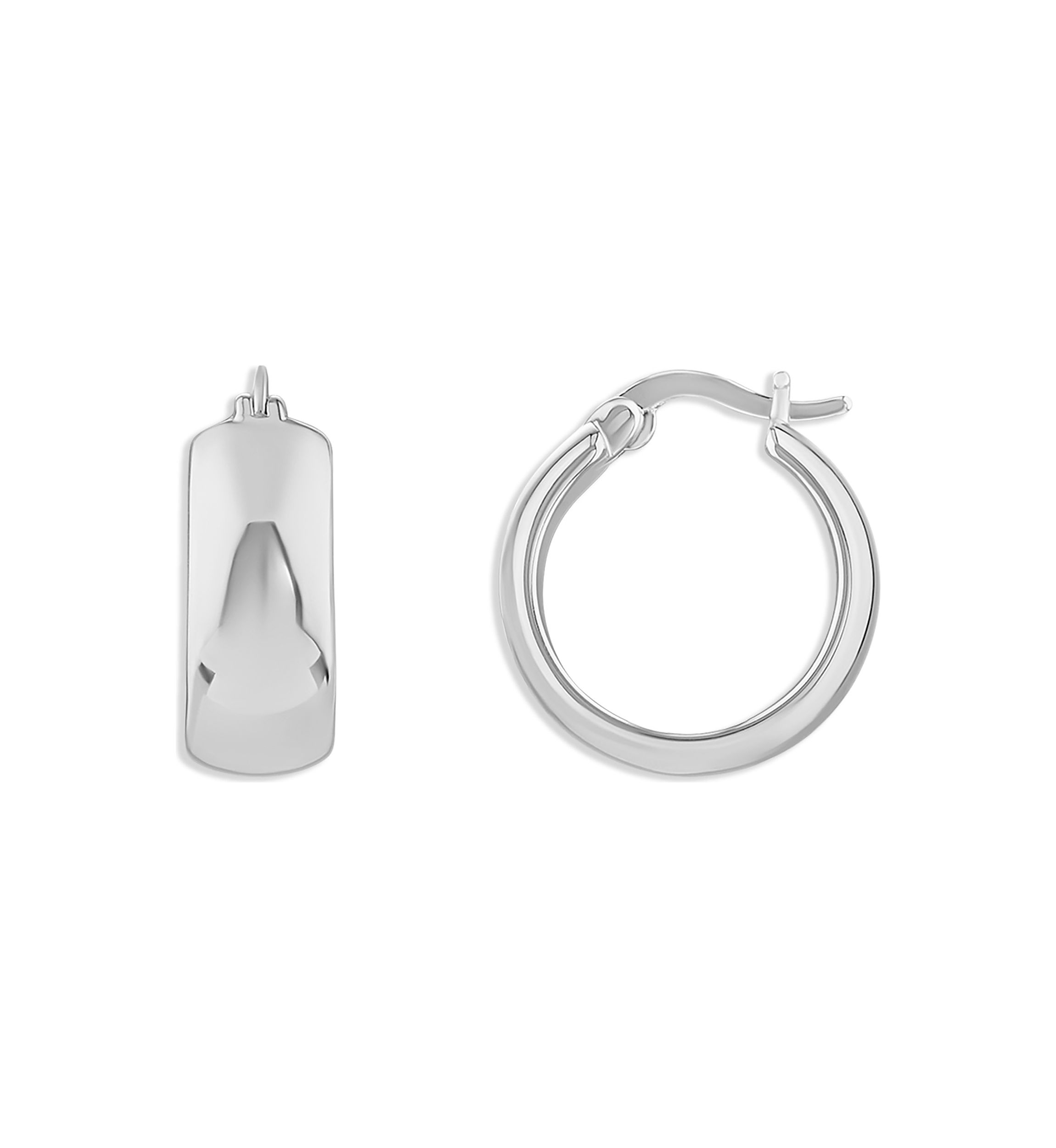 Fine Silver Plated 18 Millimeter Hoop Earrings
