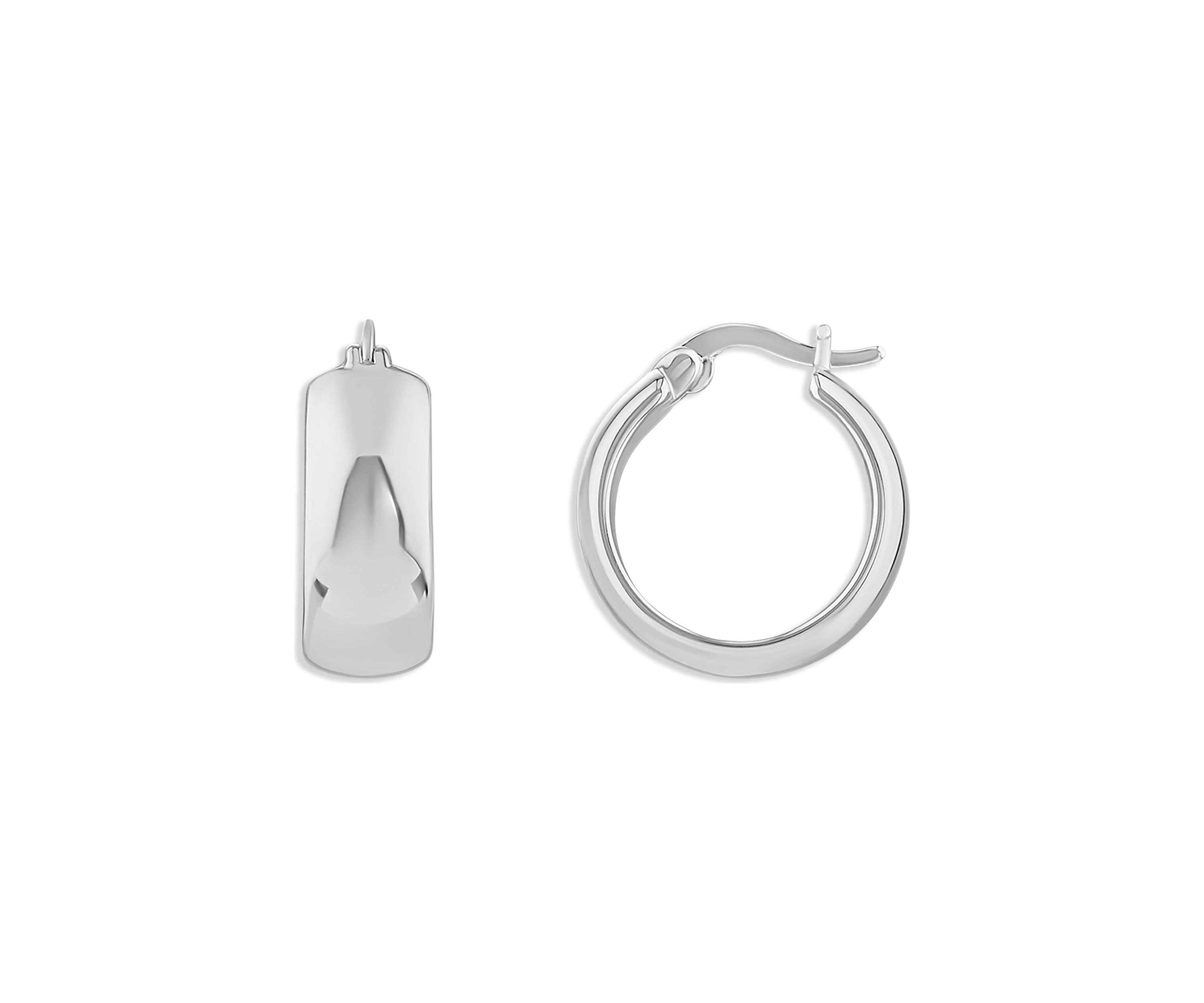 Fine Silver Plated 18 Millimeter Hoop Earrings