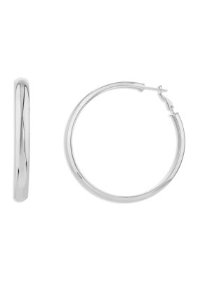 Belk Silverworks Fine Silver Plated 60 Millimeter Round Hoop Earrings