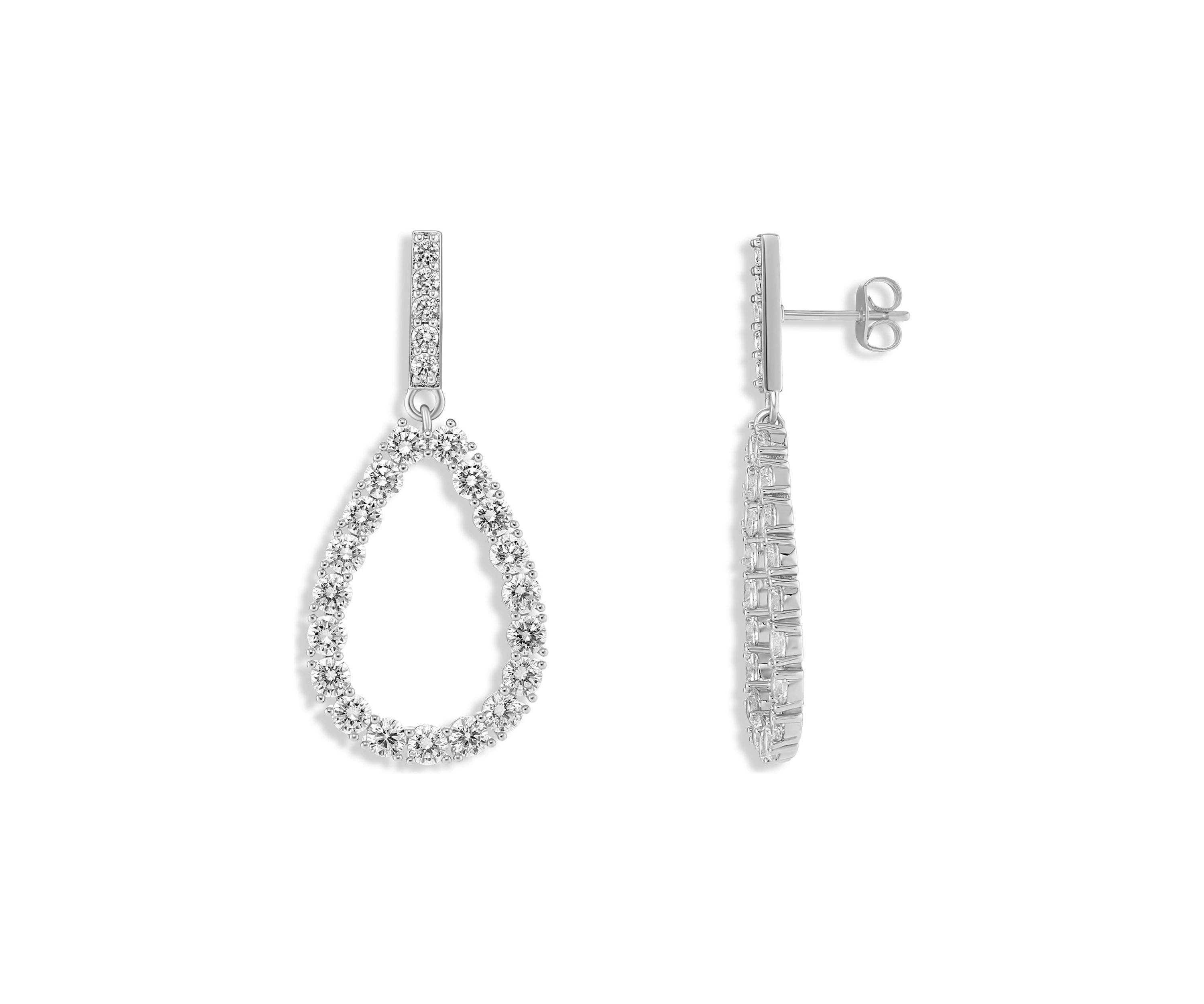 Silver Plated Cubic Zirconia Hoops