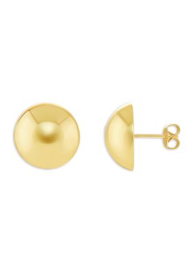Belk Silverworks Plated Polished Dome Stud Earrings, Gold