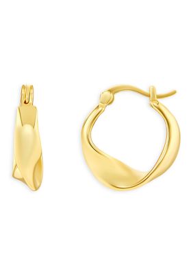 Belk Silverworks Fine Plated Twisted Click Top Hoop Earrings