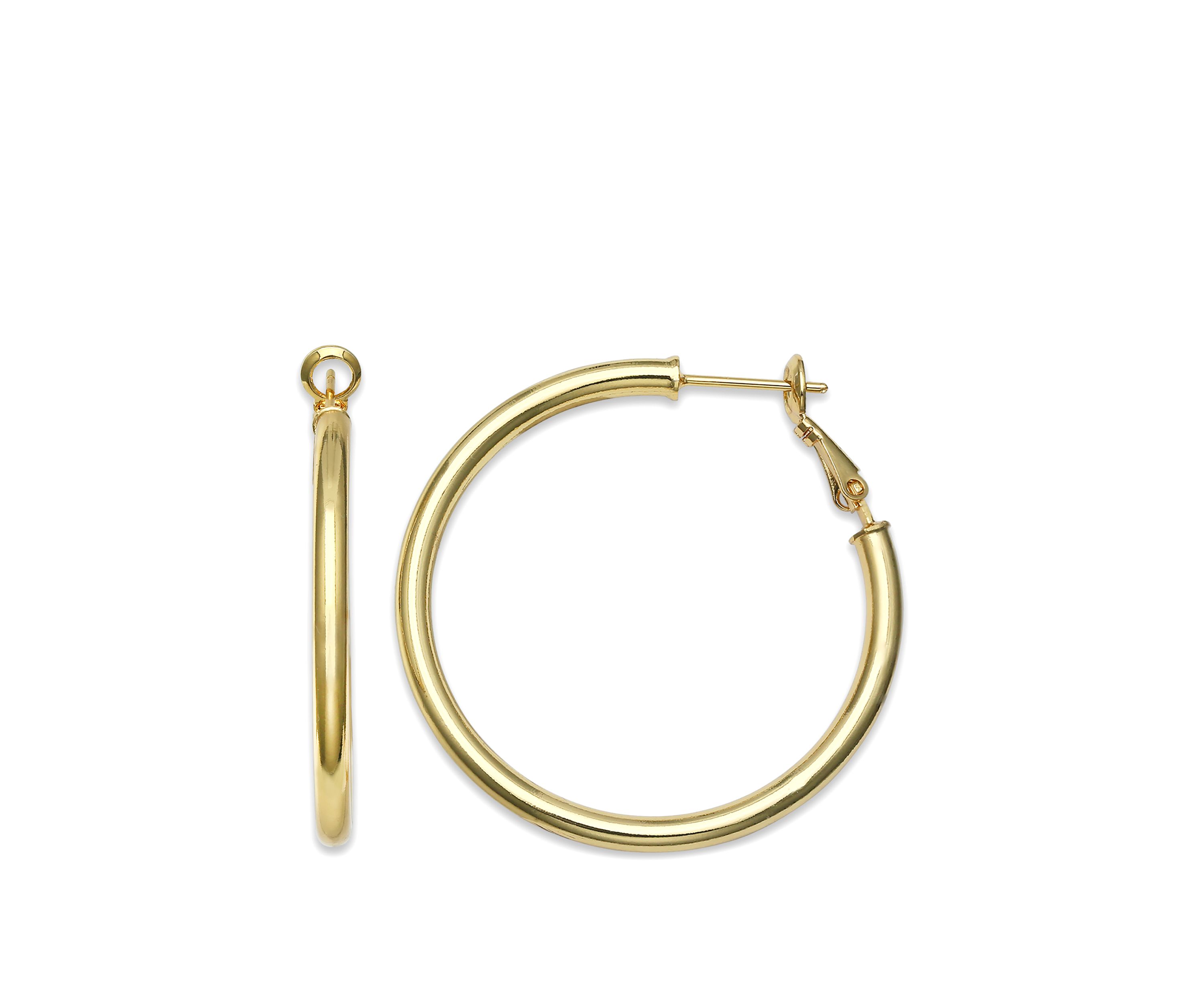 Polished Hoop Paddle Back Earrings