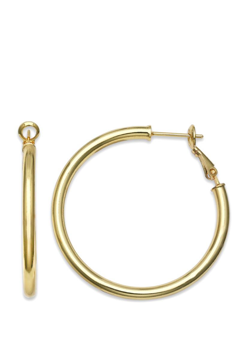 Polished Hoop Paddle Back Earrings