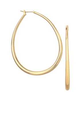 Belk Silverworks 45 Millimeter Gold Plated Oval Graduated Hoop Earrings -  5800181EBV191645