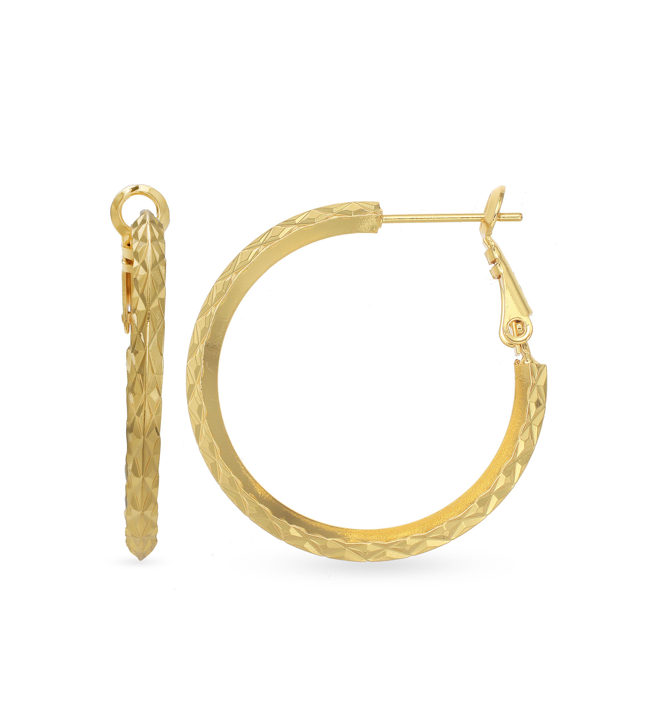 30 Millimeter Gold Plated Hoop Earrings