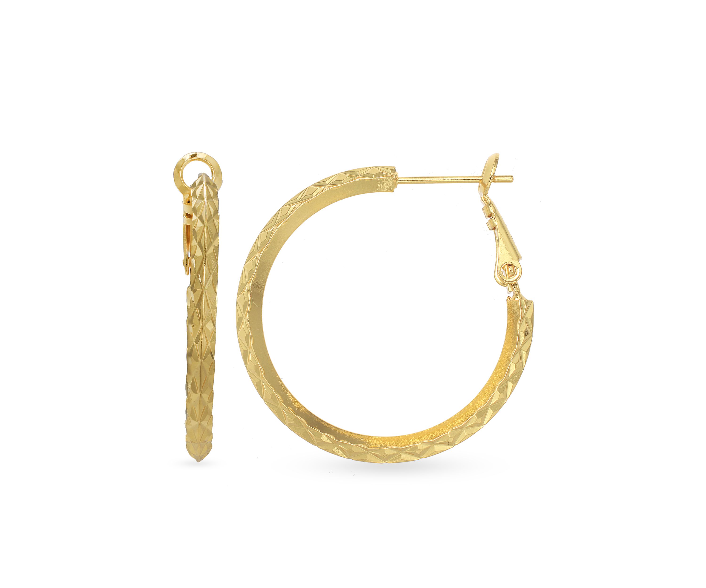 30 Millimeter Gold Plated Hoop Earrings