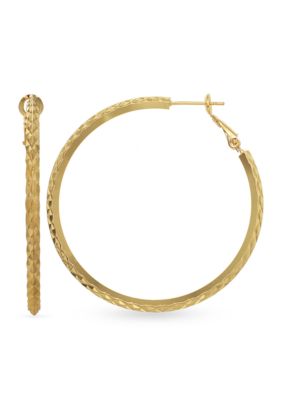 Belk Silverworks Gold Plated Hoop Earrings