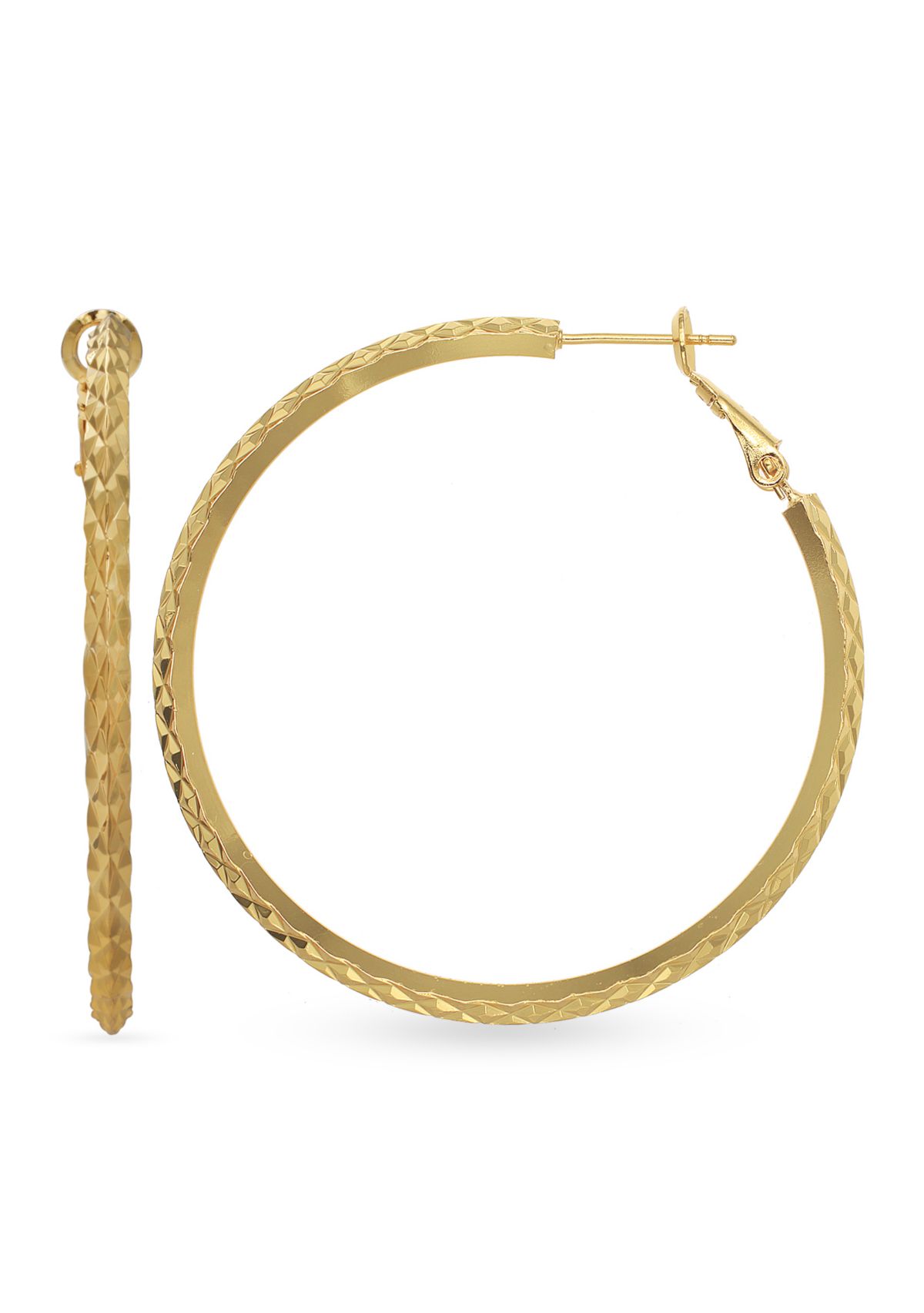 45 Millimeter Gold Plated Hoop Earrings