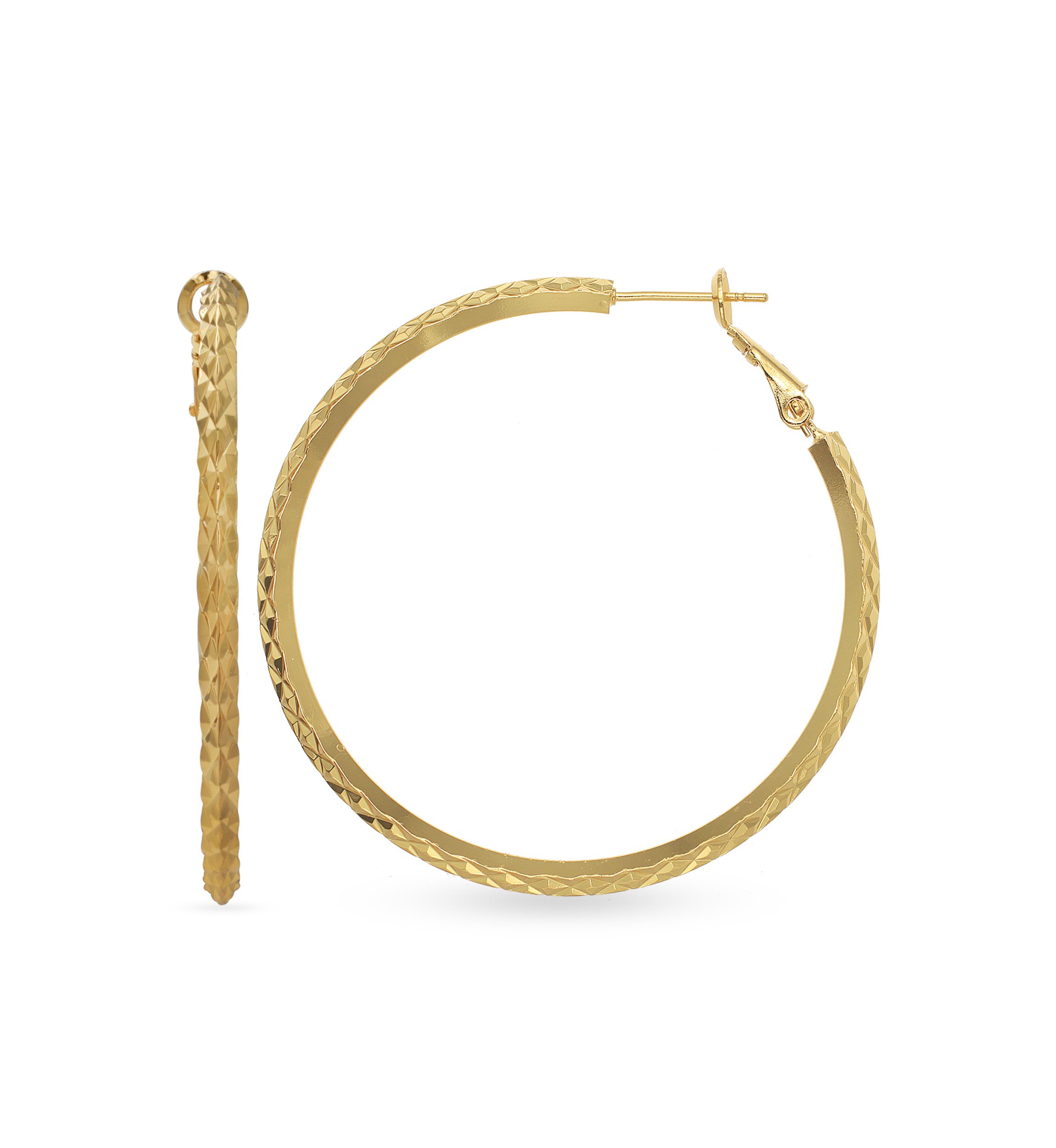 45 Millimeter Gold Plated Hoop Earrings