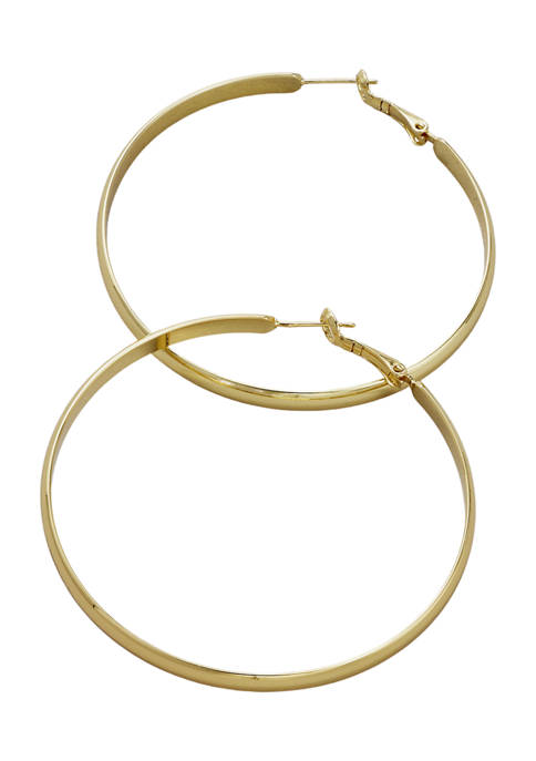 Belk Silverworks 60 Millimeter Gold Tone Hoop Earrings