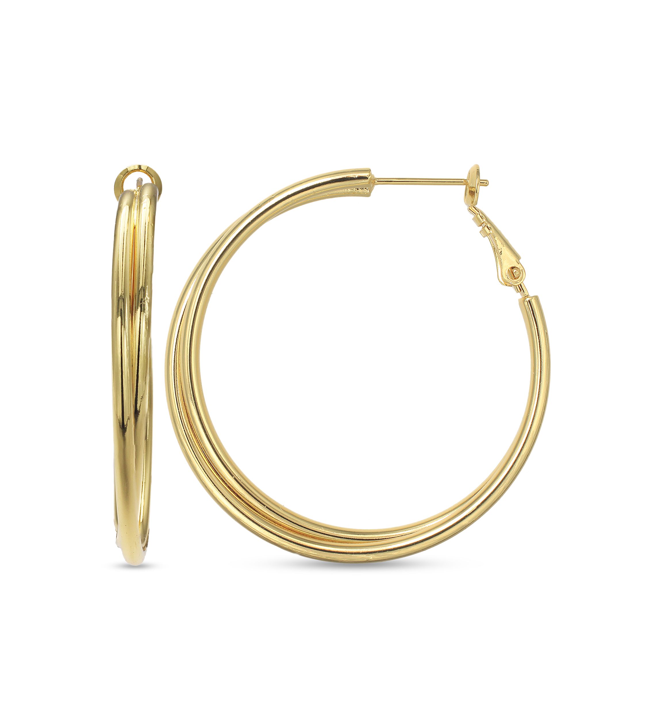 24k Over Fine Silver-Plated 30-mm. Hoop Earrings
