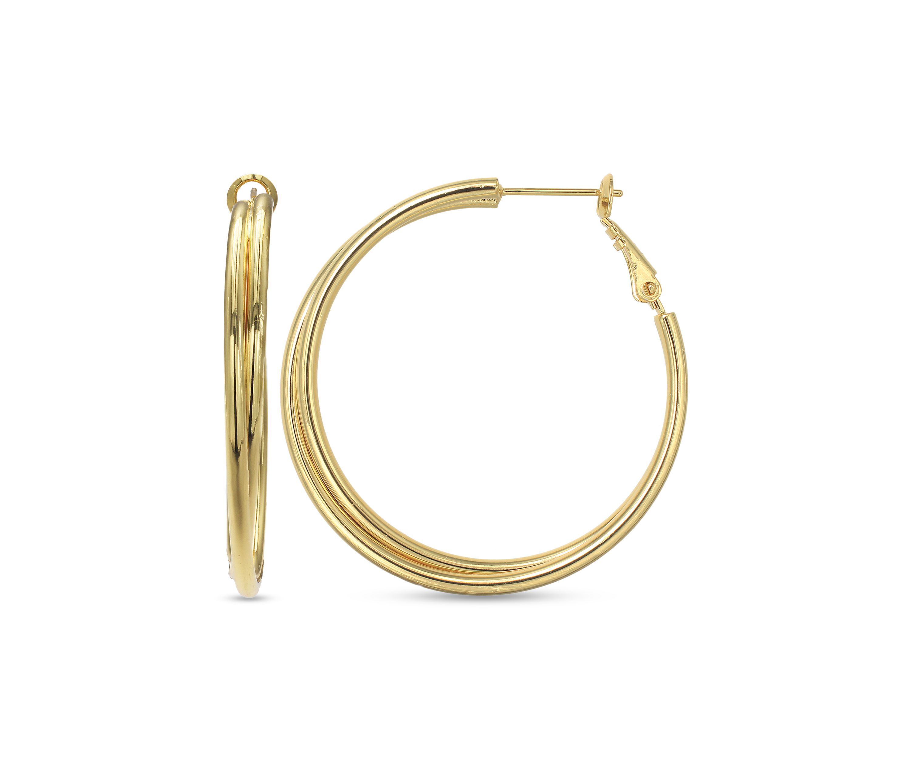24k Over Fine Silver-Plated 30-mm. Hoop Earrings
