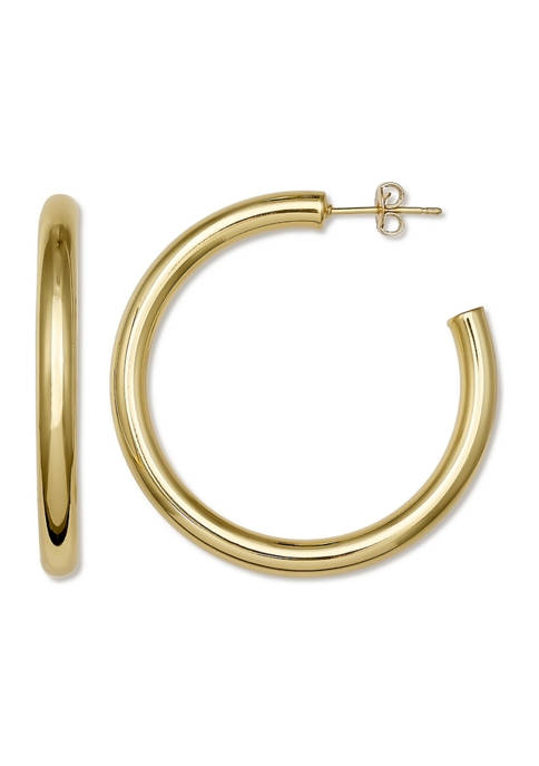 Belk Silverworks Gold Tone C Hoop Earrings