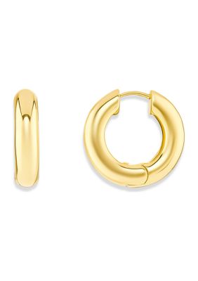 Gold Tone Hinged Hoop Earrings