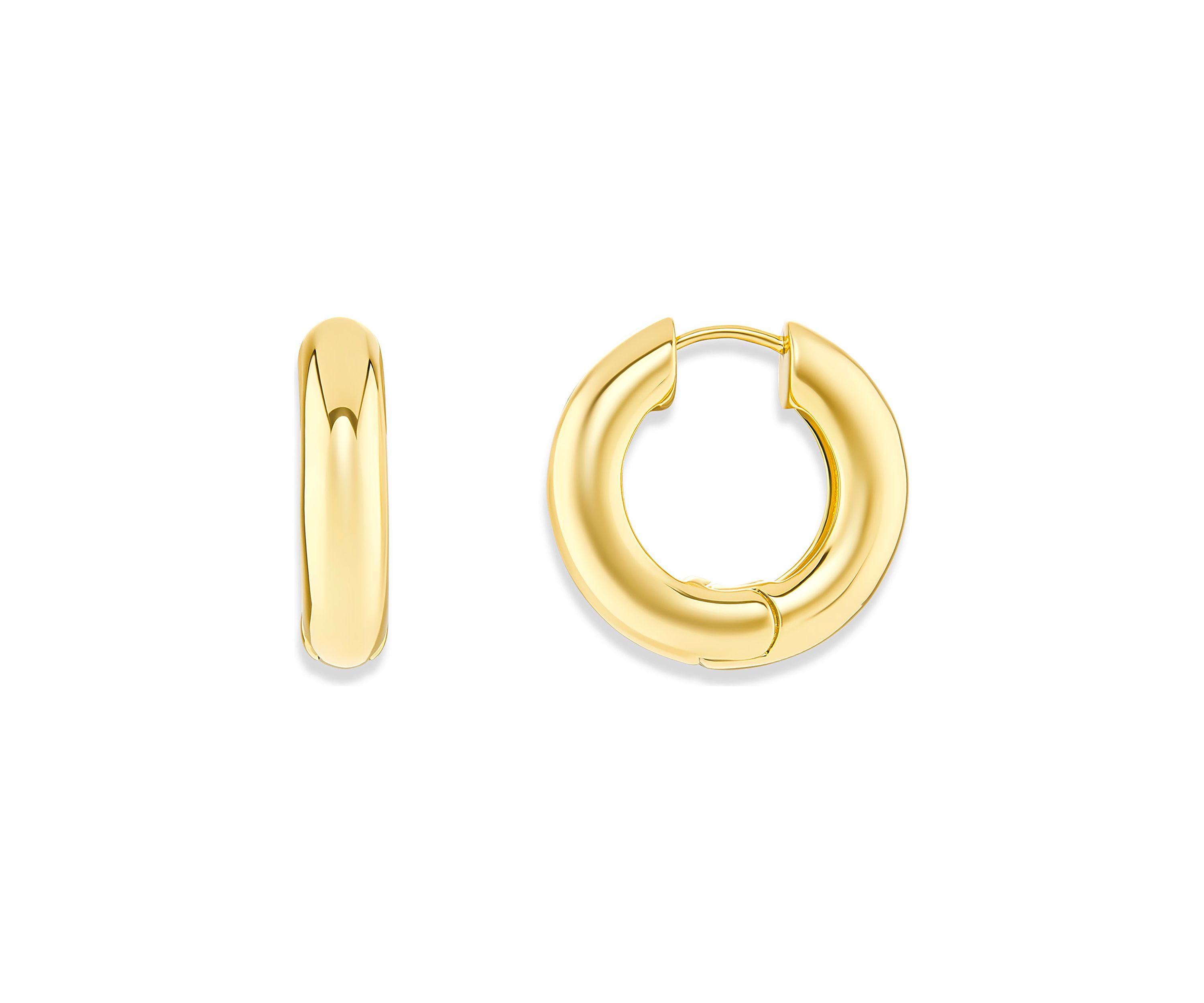 Gold Tone Hinged Hoop Earrings
