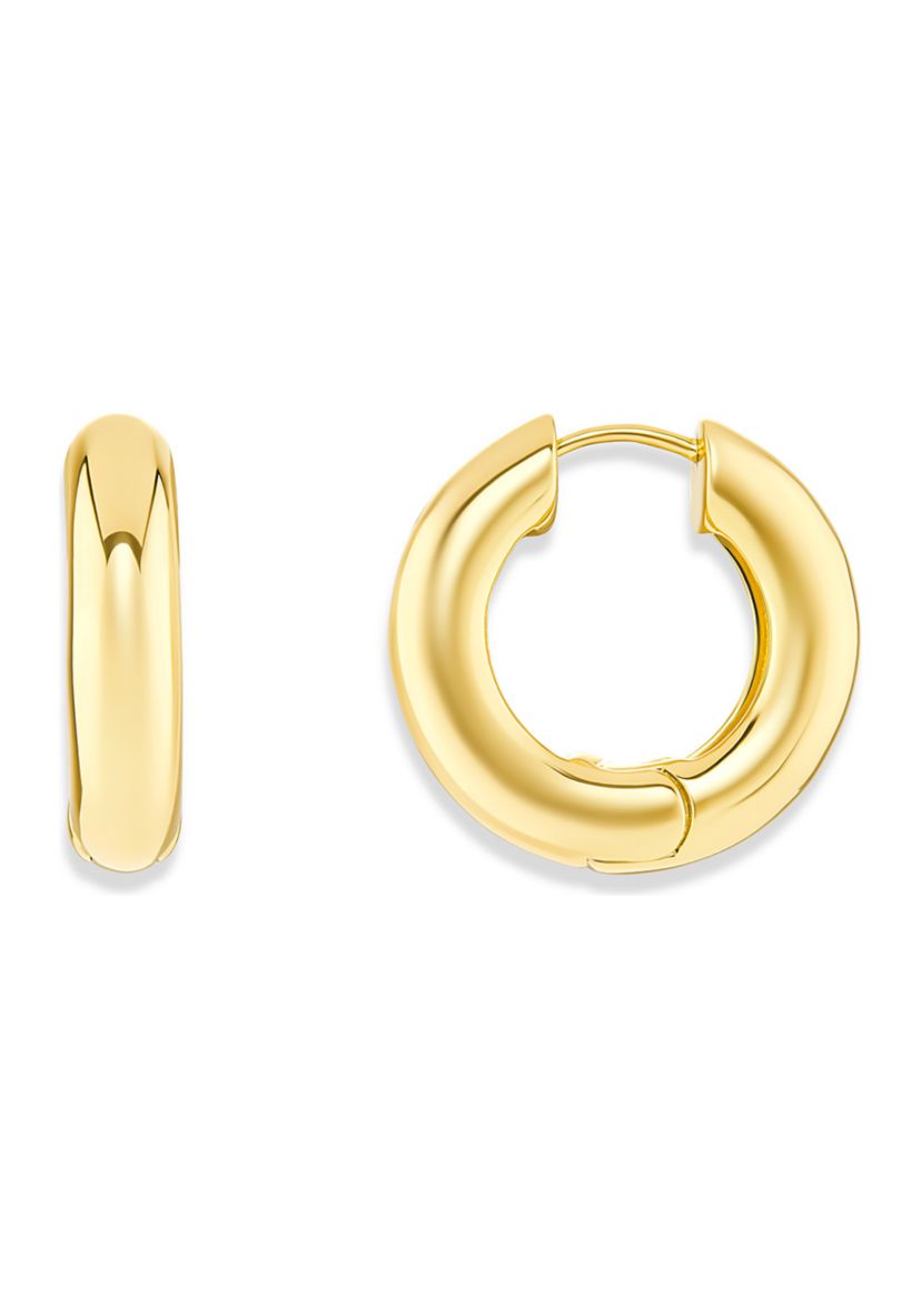 Gold Tone Hinged Hoop Earrings