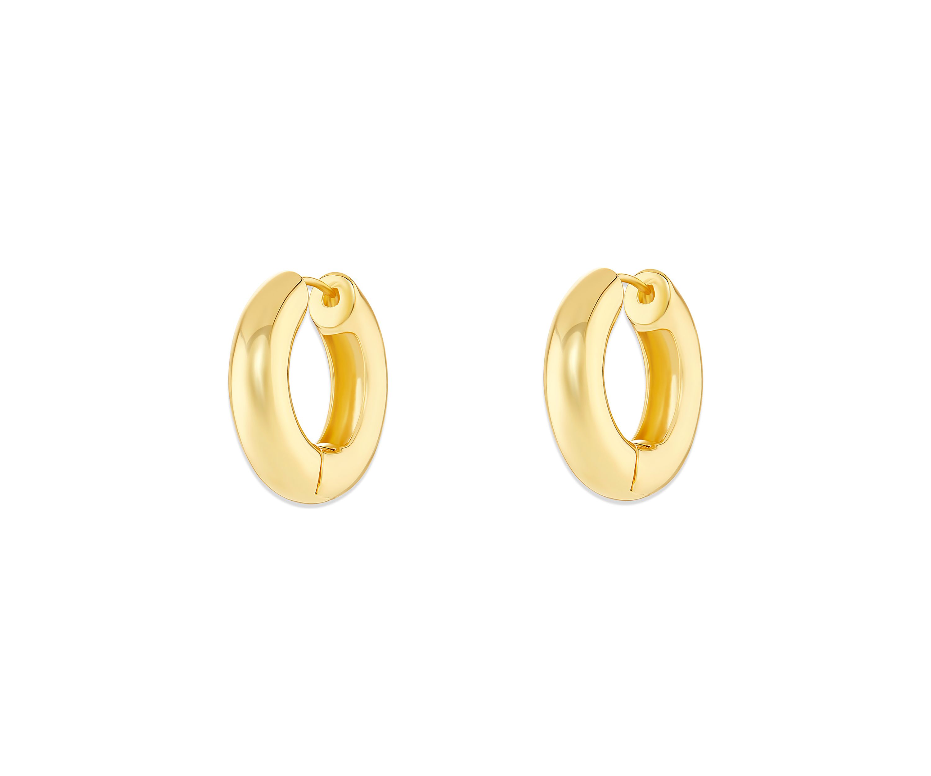 Gold Tone Hinged Hoop Earrings