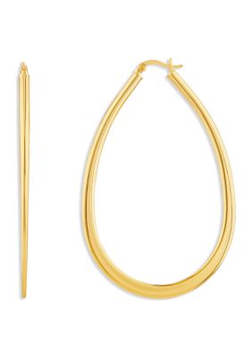 Belk Silverworks Gold Over Silver Plated 60 Millimeter Teardrop Hoop Earrings