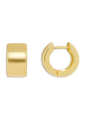 Belk Silverworks Gold Plated 15 Millimeter Polished Huggie Hoop Earrings -  5800181EBV973115B