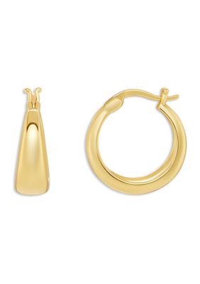 Belk Silverworks Gold Plated 20 Millimeter Polished Graduated Hoop Earrings