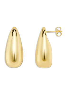 Belk Silverworks Gold Plated Polished Teardrop Stud Earrings