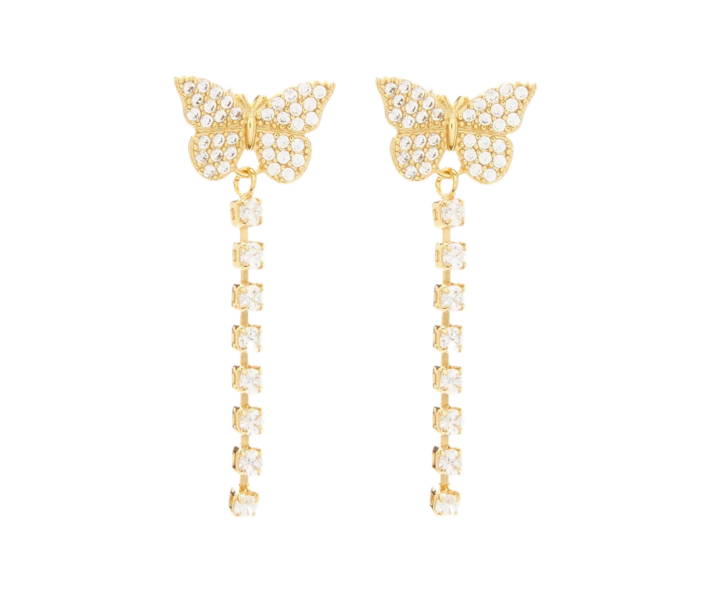 Gold Over Fine Silver Plated Butterfly Earrings