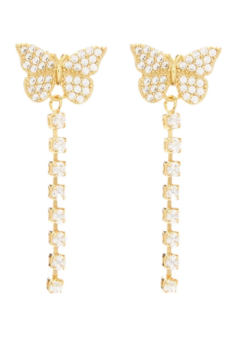 Gold Over Fine Silver Plated Butterfly Earrings