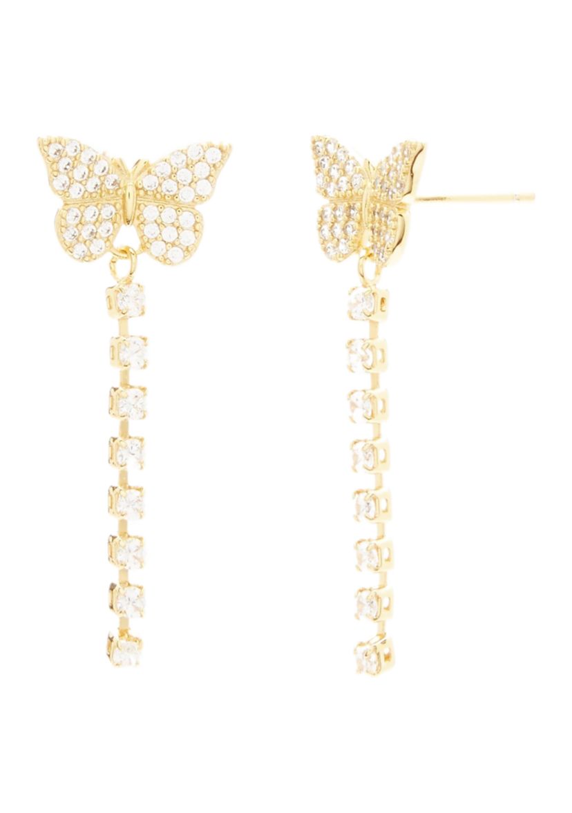 Gold Over Fine Silver Plated Butterfly Earrings