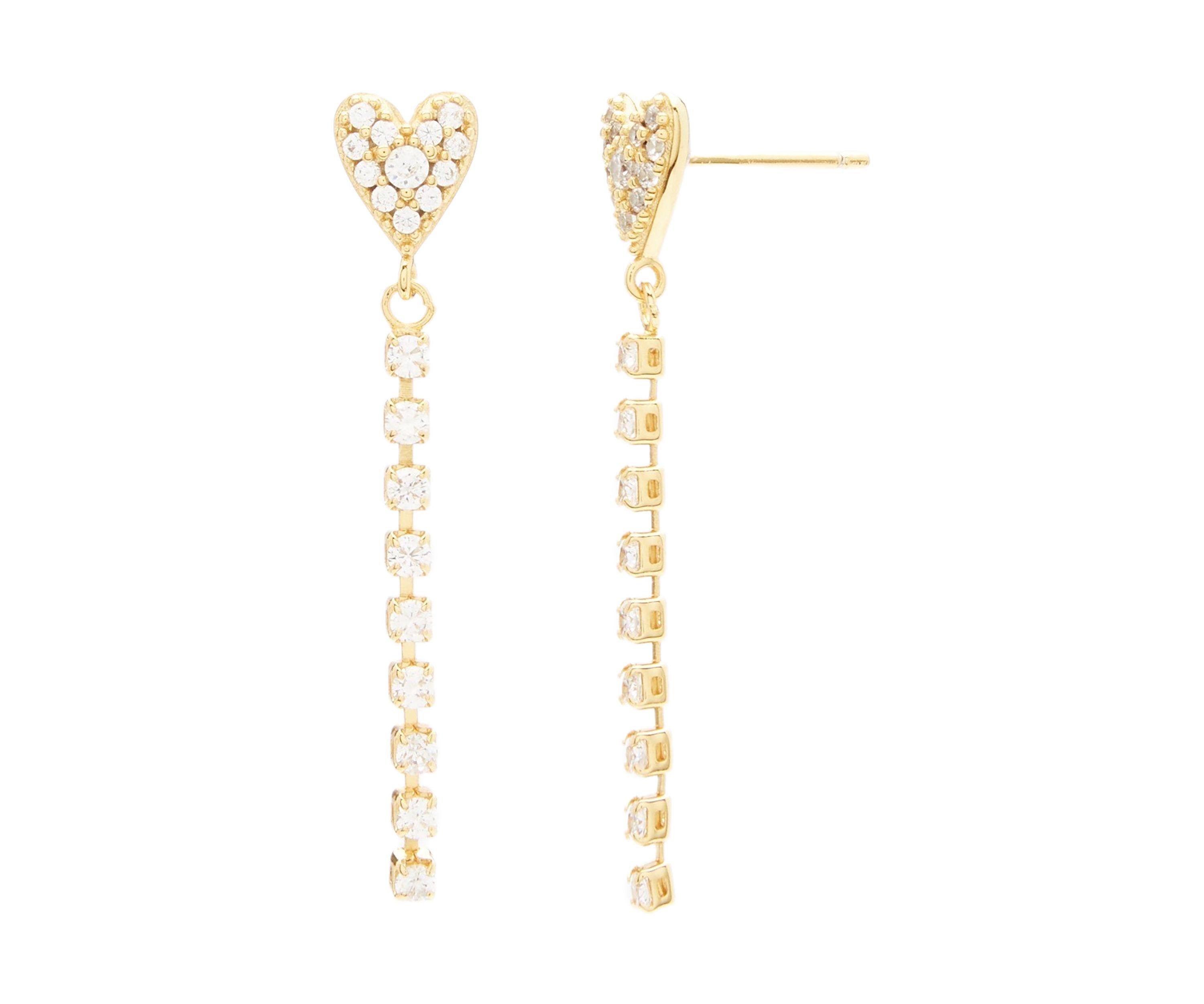 Gold Over Fine Silver Plated Heart Earrings