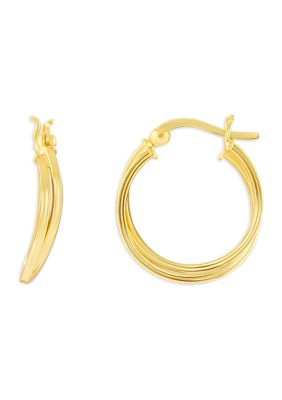 Belk Sterling Silver Sterling Silver 20 Millimeter Polished Double Hoop Earrings, Gold