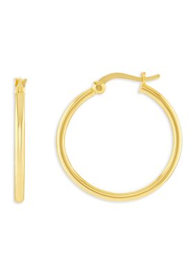 Belk Sterling Silver Sterling Silver Polished Hoop Earrings, Gold
